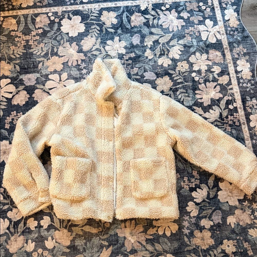 Wild Rose Cream and White Sherpa Jacket